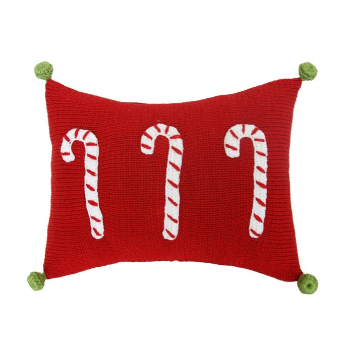 Candy Cane Mini Pillow in Red - The Well Appointed House