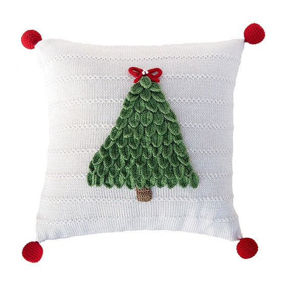 Christmas Tree 12" Pillow in Ecru - The Well Appointed House