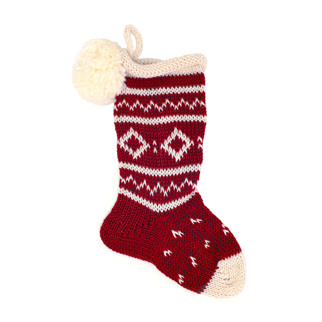 Mini Nordic Roll Cuff Stocking in Red - The Well Appointed House