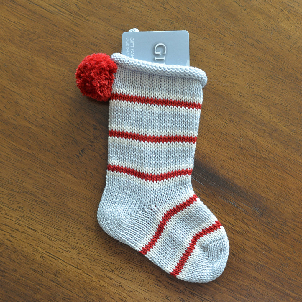 Mini Candy Stripe Stocking in Grey - The Well Appointed House