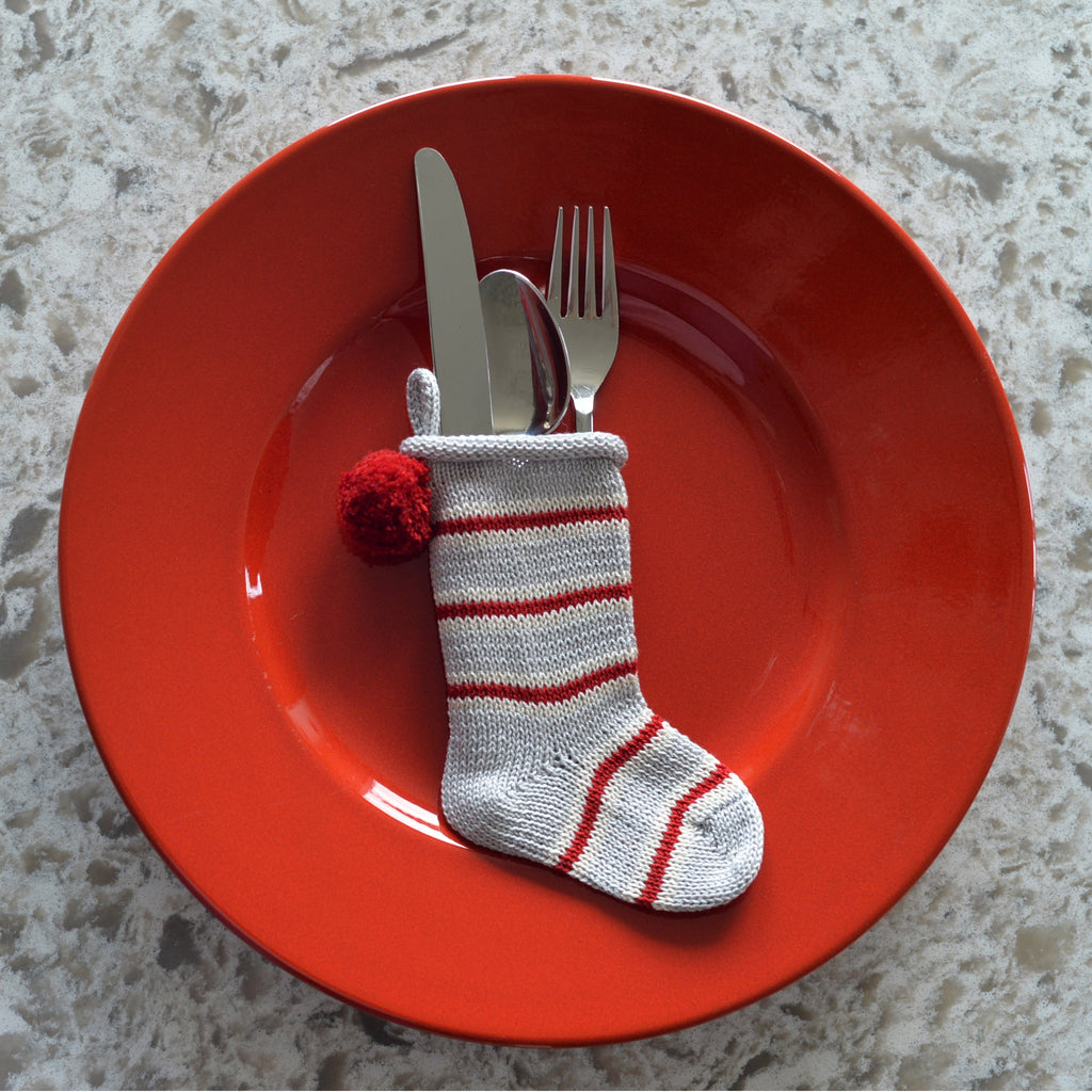 Mini Candy Stripe Stocking in Grey - The Well Appointed House