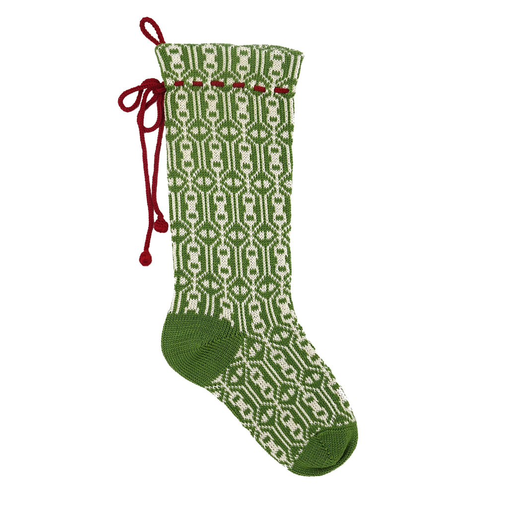 Green Patterned Stocking - The Well Appinted House