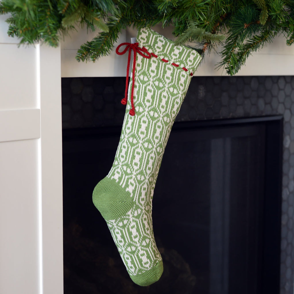 Green Patterned Stocking - The Well Appinted House