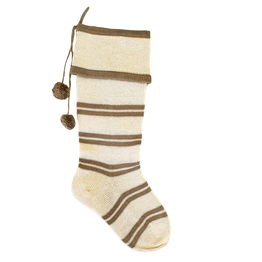 Ecru Thin Stripe Stocking - The Well Appointed House