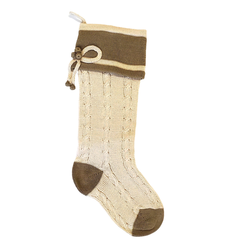 Ecru Cable-Knit Stocking - The Well Appointed House