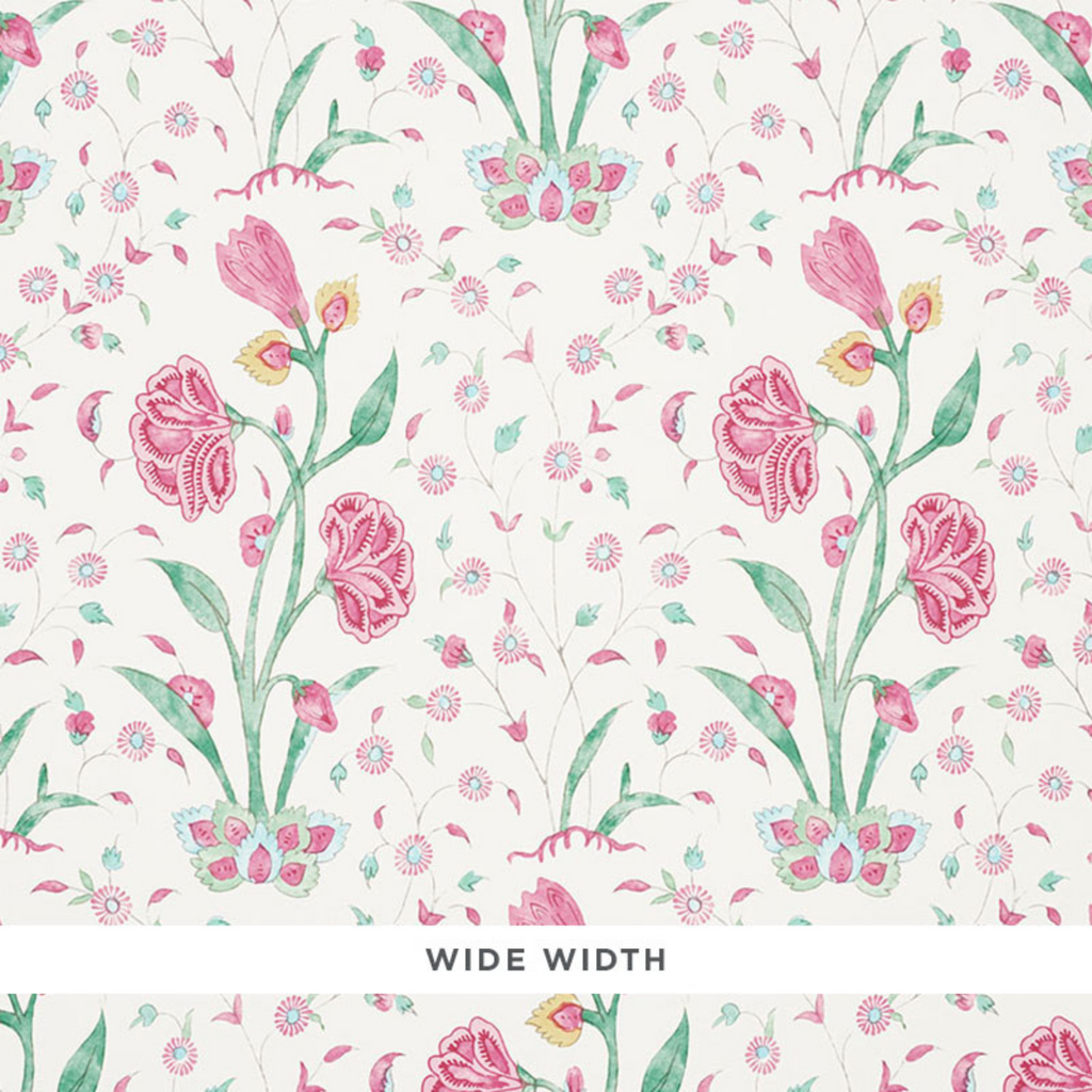 Khilana Floral Wallpaper in Pink - The Well Appointed House