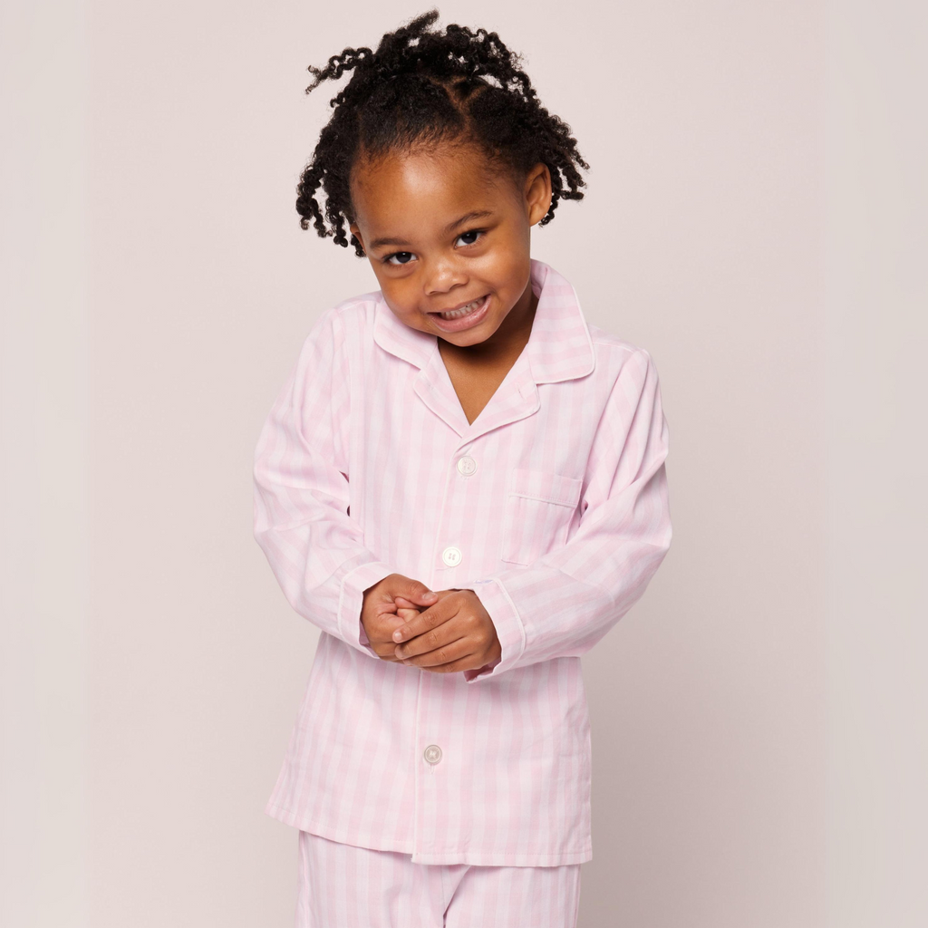 Kid's Twill Pajama Set in Pink Gingham - The Well Appointed House