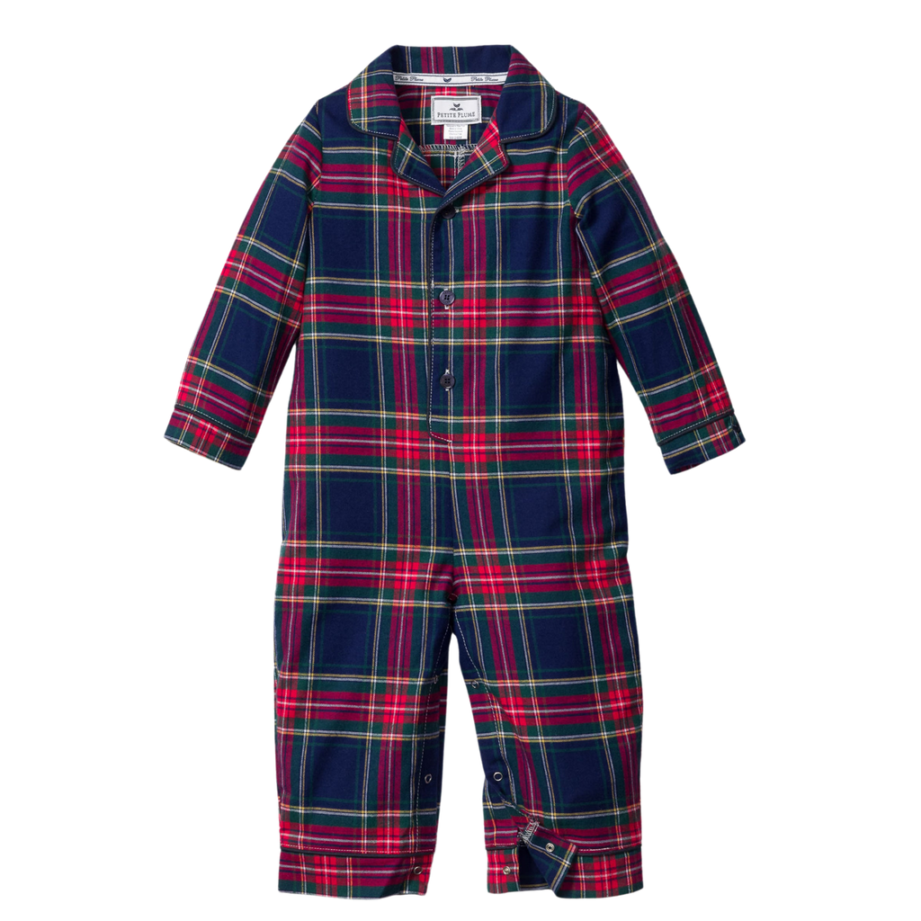 Baby's Brushed Cotton Classic Romper in Windsor Tartan - The Well Appointed House