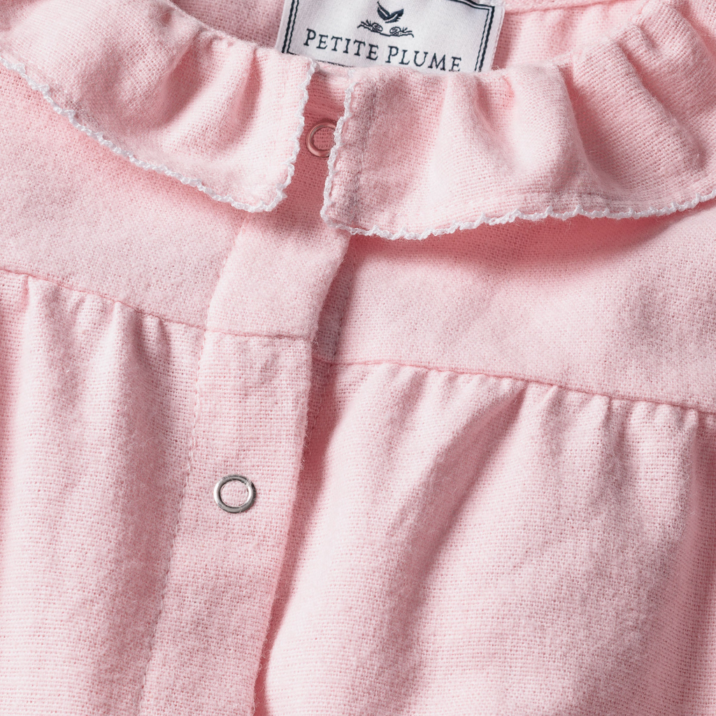 Baby's Flannel Madeline Romper in Pink - The Well Appointed House