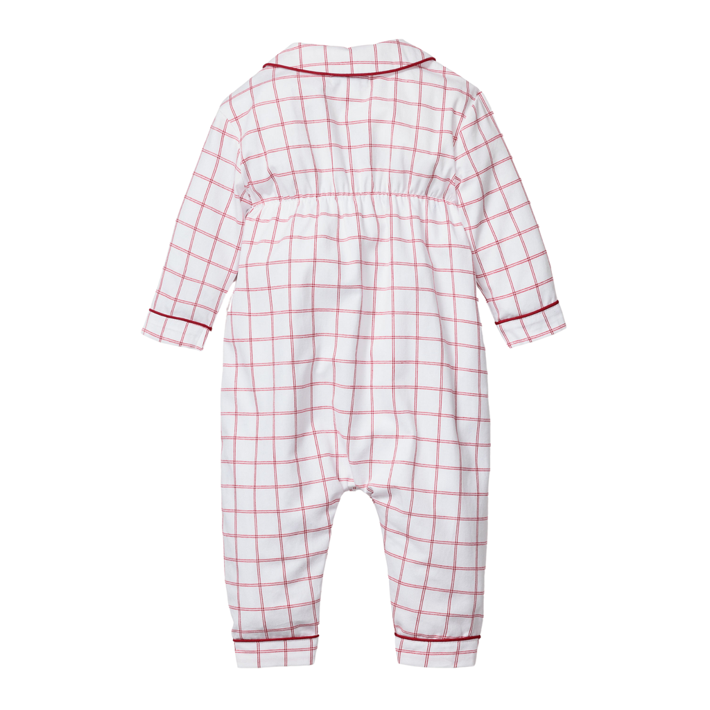 Baby's Twill Cambridge Romper in Garnet Tattersall - The Well Appointed House 