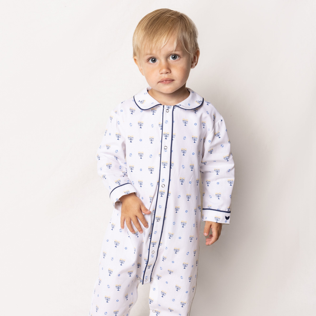 Baby's Twill Cambridge Romper in Happy Hanukkah - The Well Appointed House