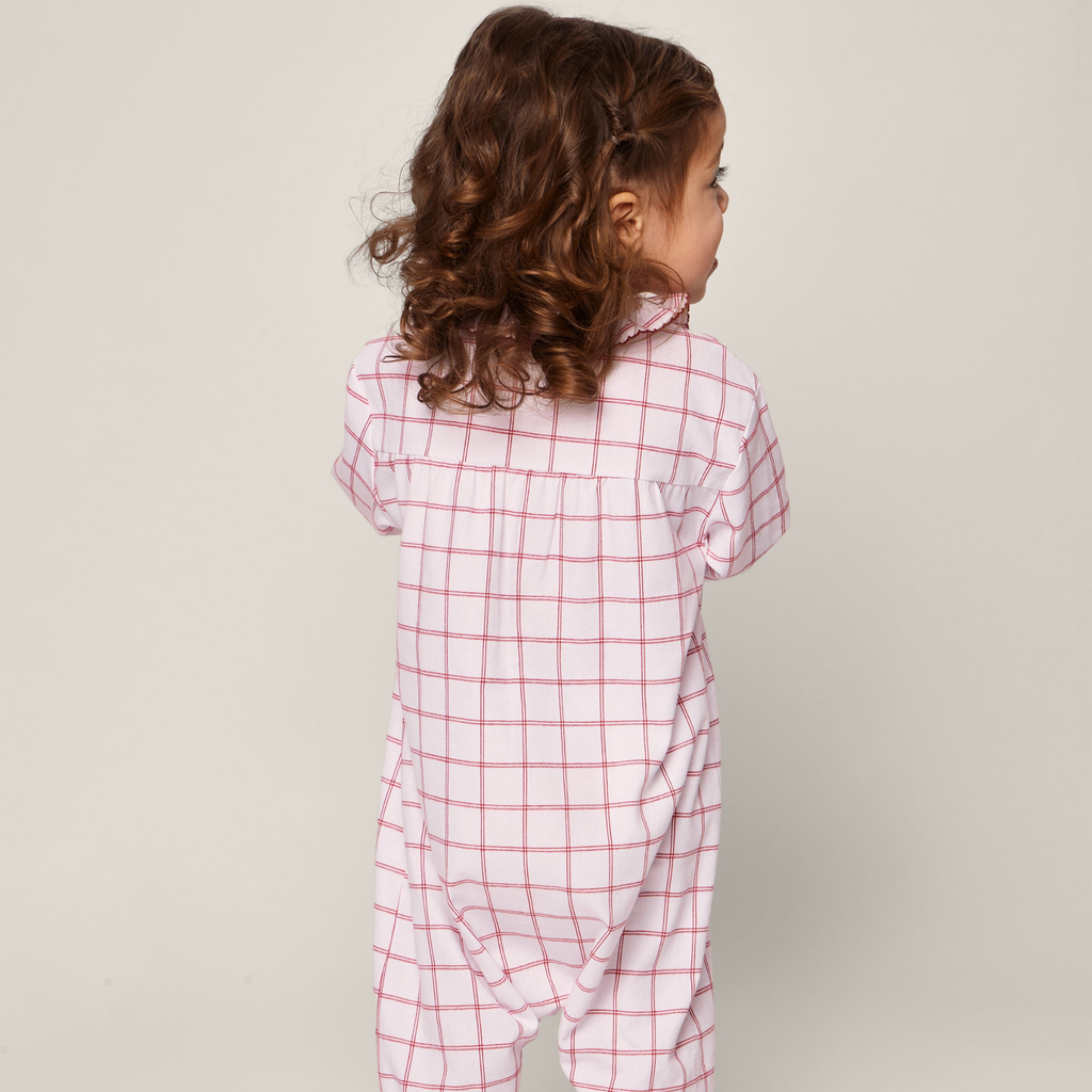 Baby's Twill Madeline Romper in Garnet Tattersall - The Well Appointed House