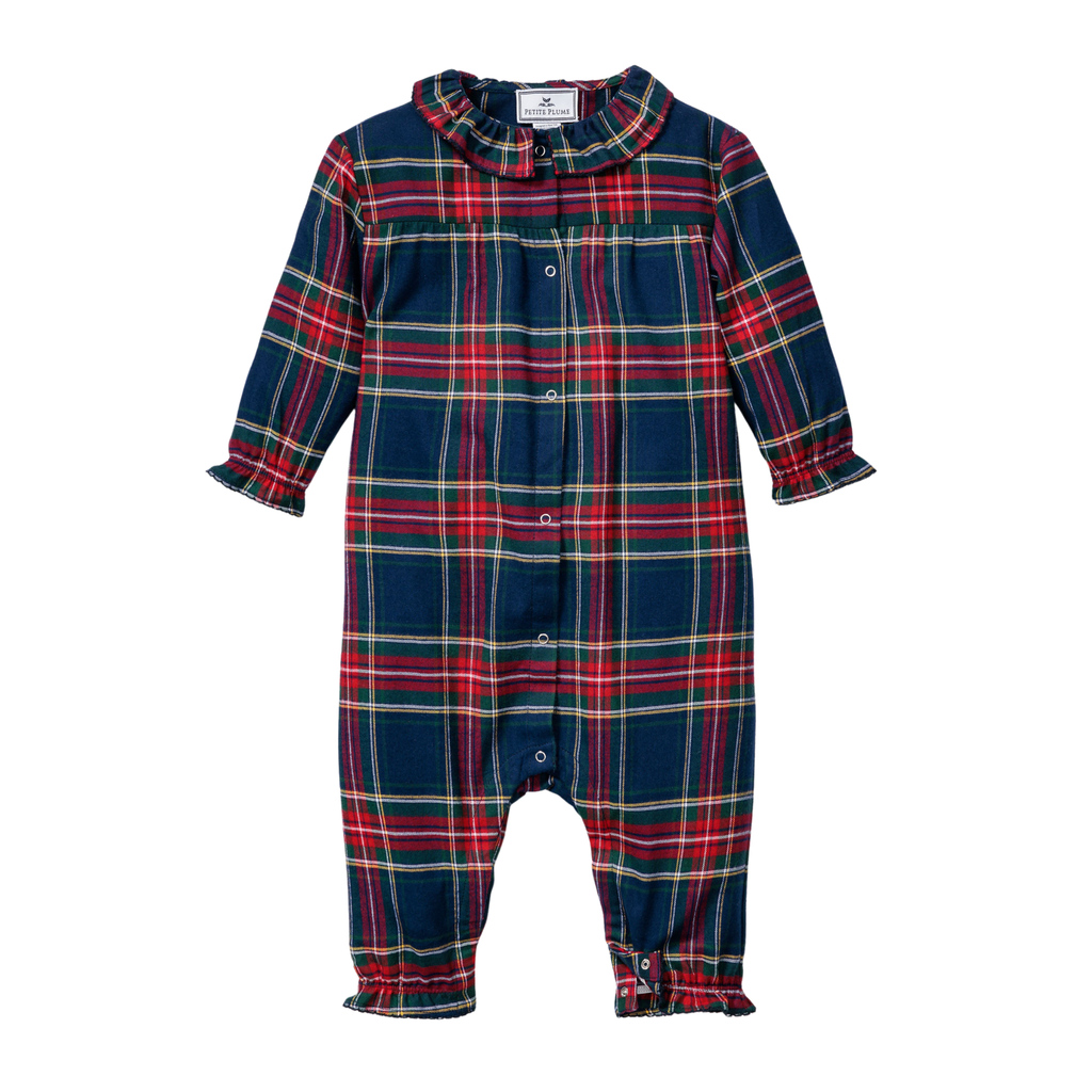 Baby's Twill Madeline Romper in Windsor Tartan - The Well Appointed House