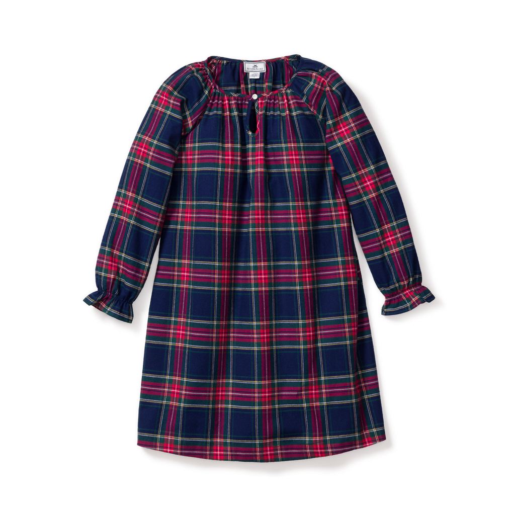 Girl's Brushed Cotton Delphine Nightgown in Windsor Tartan - The Well Appointed House