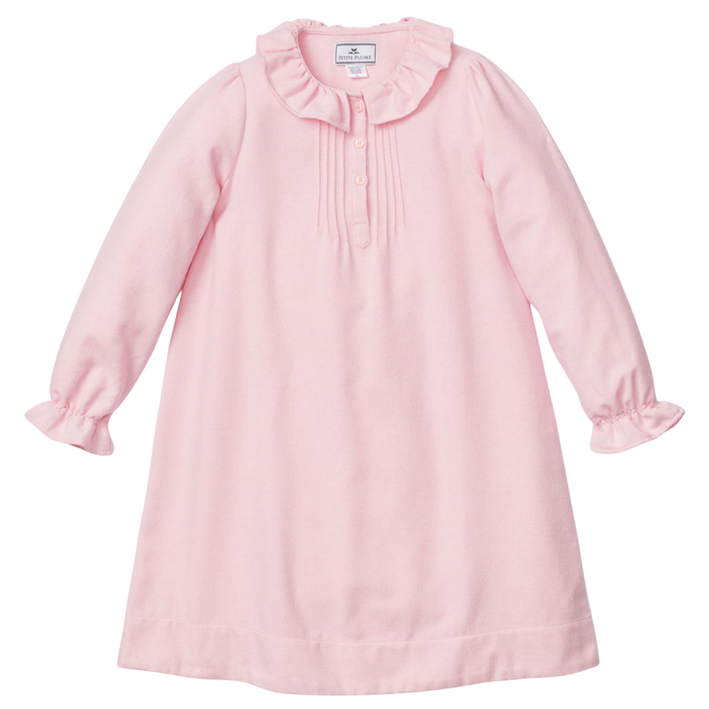 Girl's Flannel Victoria Nightgown in Pink - The Well Appointed House