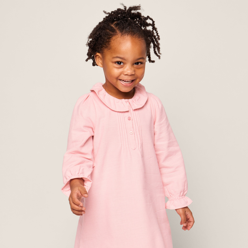 Girl's Flannel Victoria Nightgown in Pink - The Well Appointed House