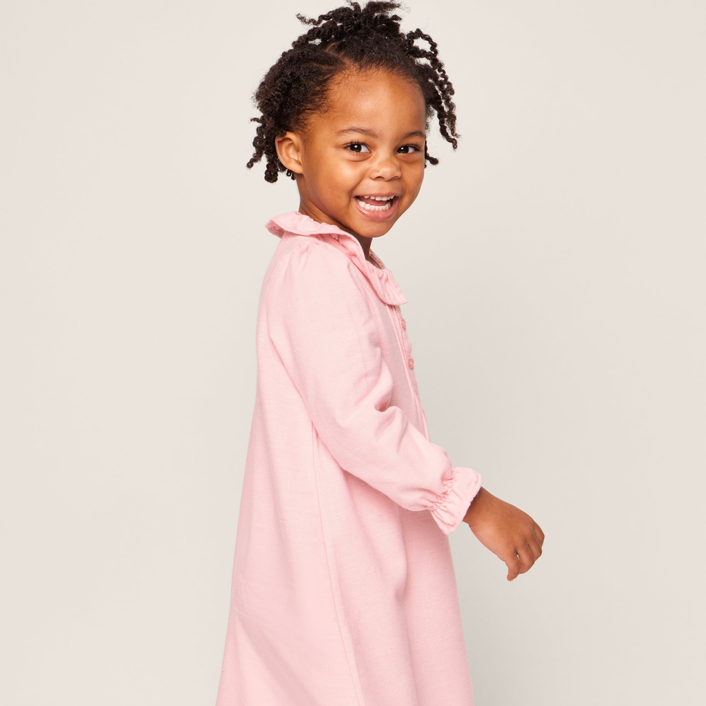 Girl's Flannel Victoria Nightgown in Pink - The Well Appointed House