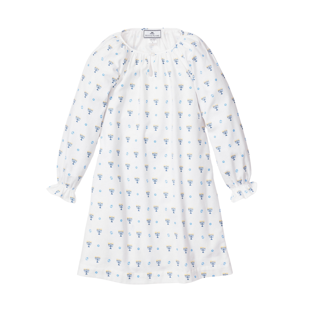 Girl's Twill Delphine Nightgown in Happy Hanukkah - The Well Appointed House