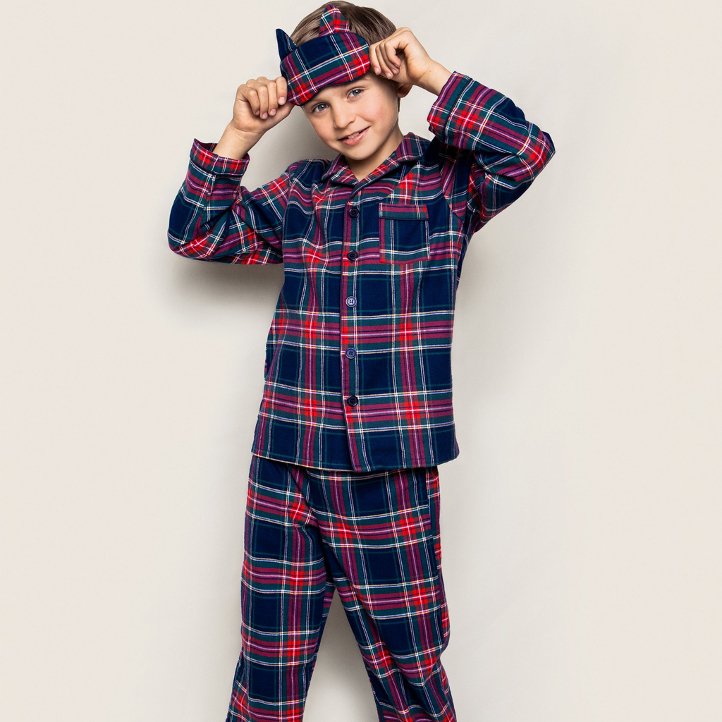 Kid's Brushed Cotton Pajama Set in Windsor Tartan - The Well Appointed House