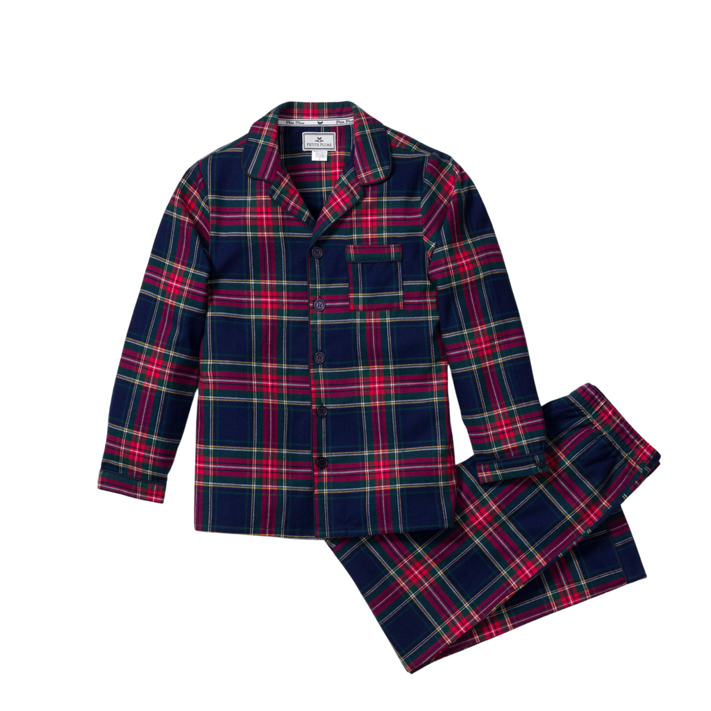 Kid's Brushed Cotton Pajama Set in Windsor Tartan - The Well Appointed House