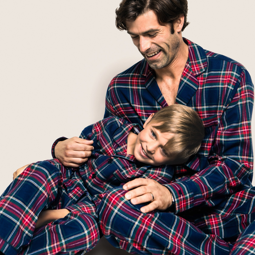 Kid's Brushed Cotton Pajama Set in Windsor Tartan - The Well Appointed House