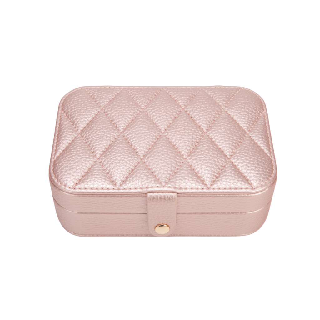 Leah Quilted Travel Jewelry Organizer in Blush - The Well Appointed House