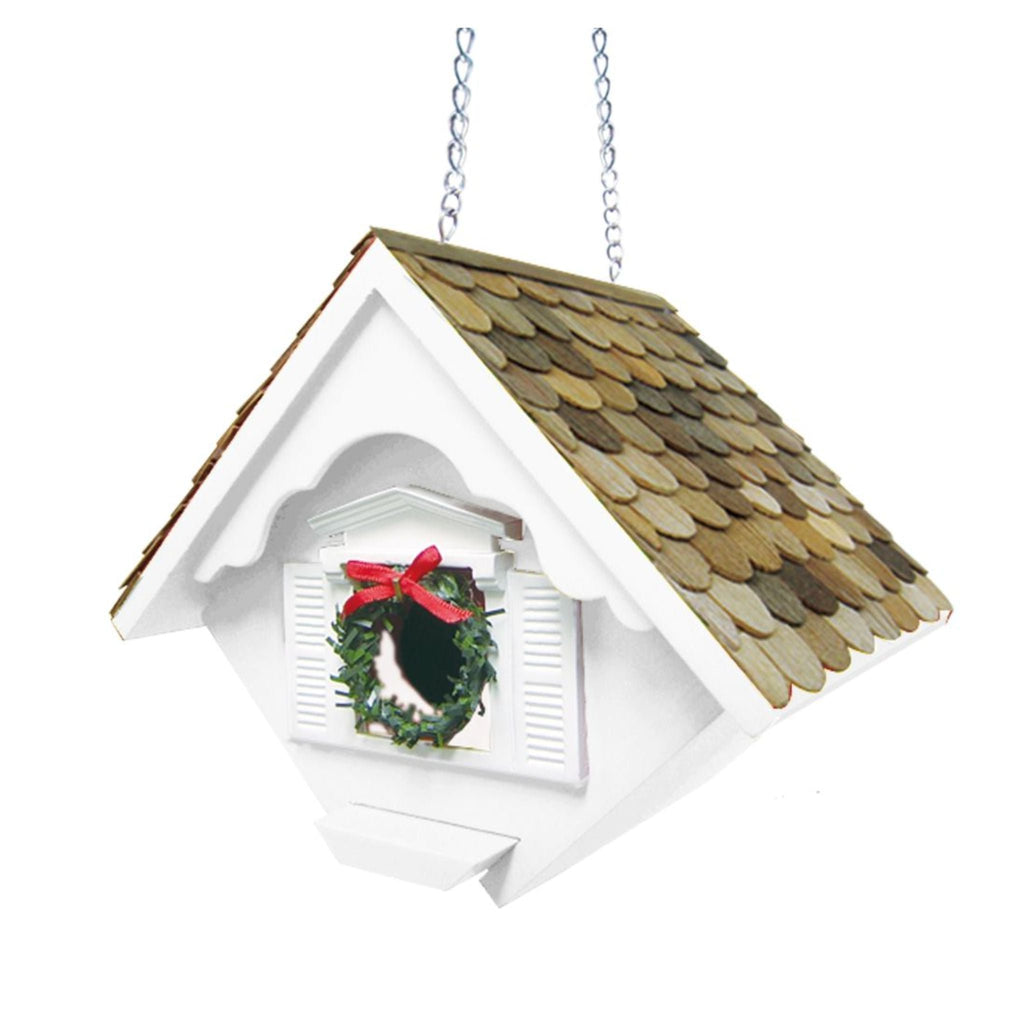 Little White Christmas Cottage Birdhouse-m The Well Appointed House