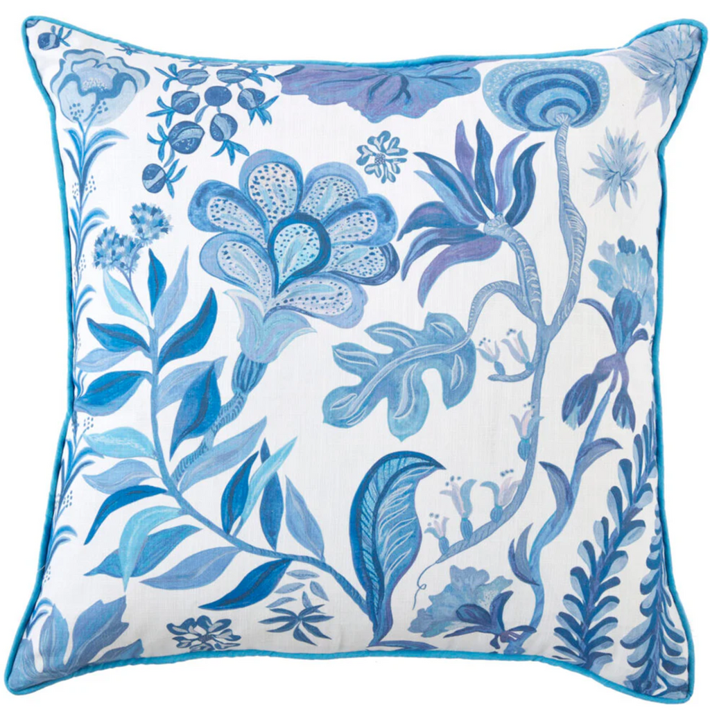 Lodi Periwinkle Piped Edge Decorative Throw Pillow - The Well Appointed House