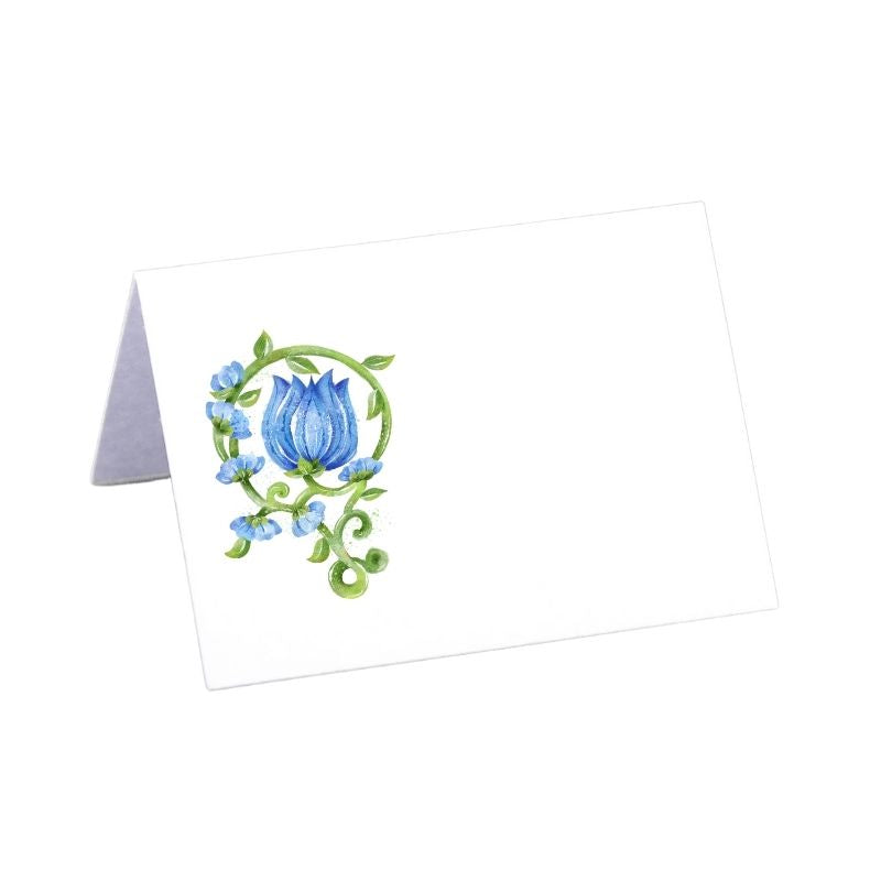 Garden and Vine Blue Place Cards - The Well Appointed House