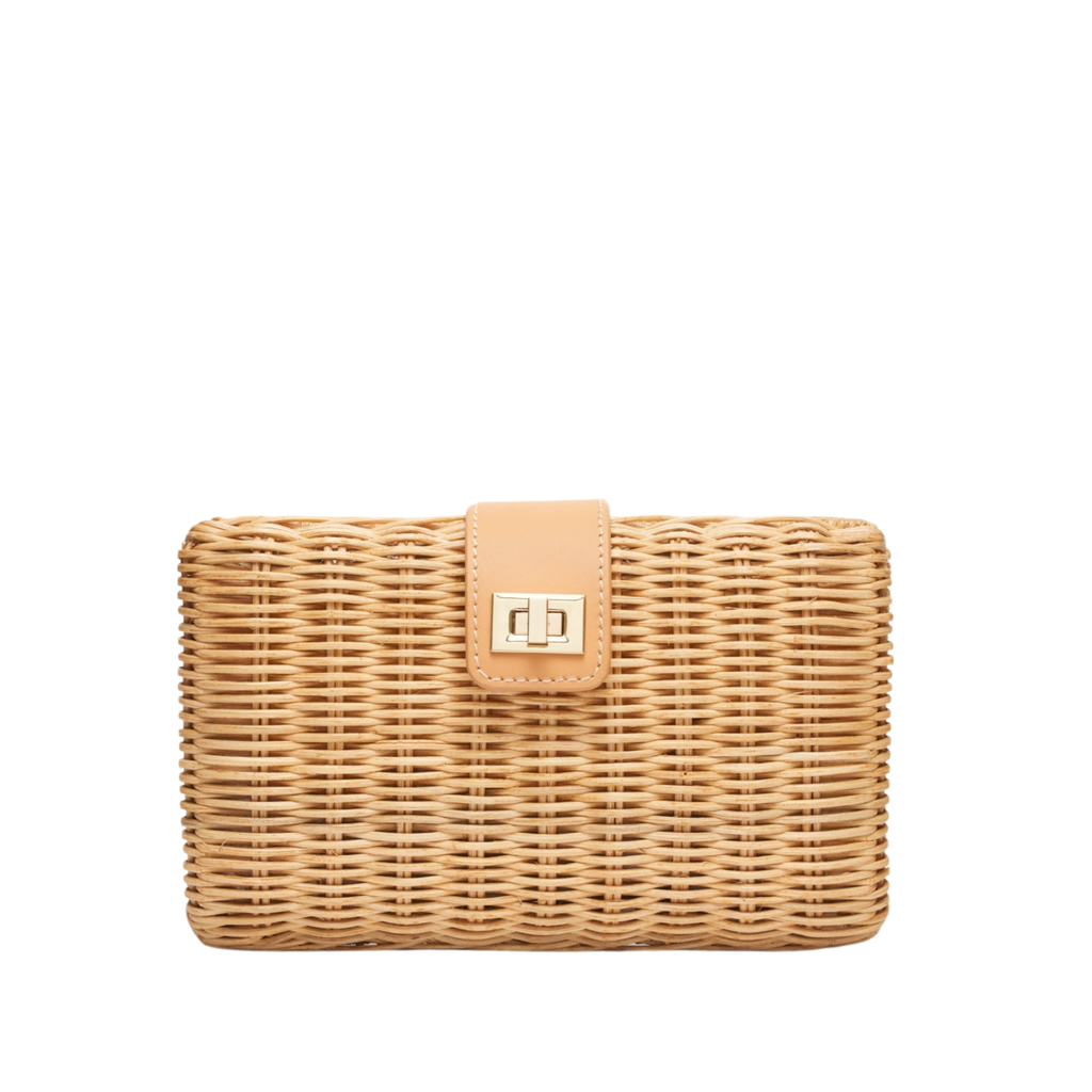 Lou Wicker Straw Clutch Bag in Natural - The Well Appointed House