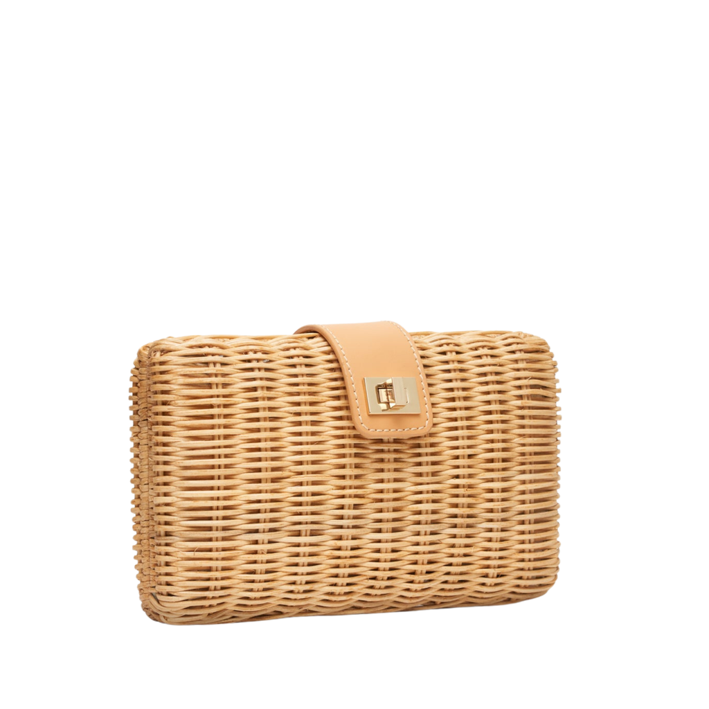 Lou Wicker Straw Clutch Bag in Natural - The Well Appointed House