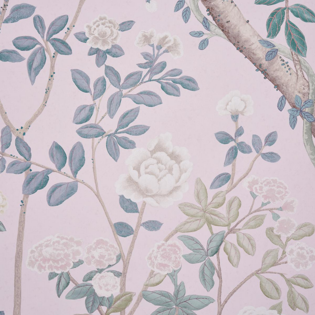 Madame De Pompadour Panel Wallpaper in Blush - The Well Appointed House