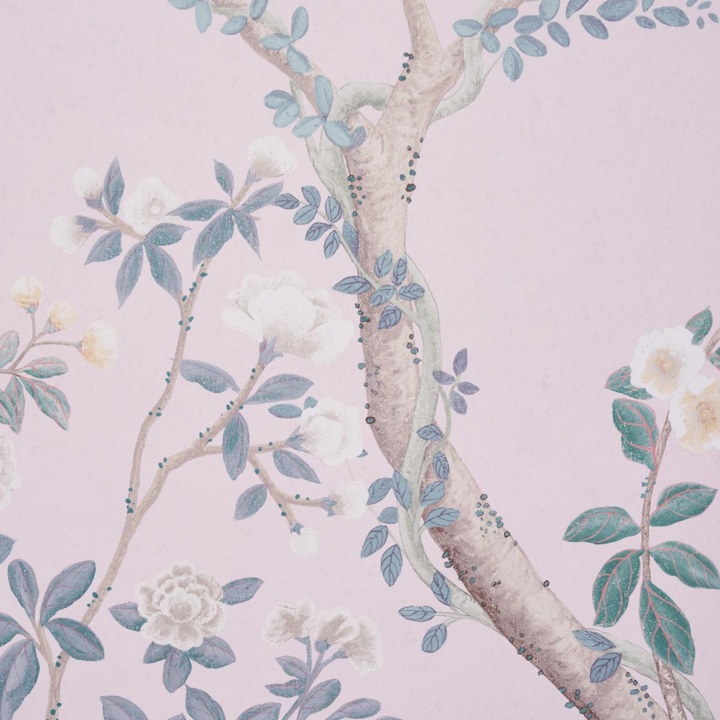 Madame De Pompadour Panel Wallpaper in Blush - The Well Appointed House