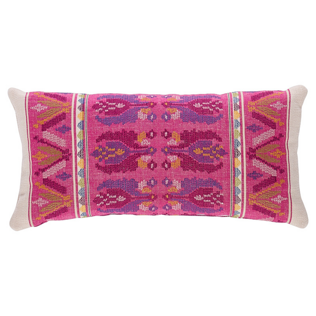 Magenta Striped Handwoven Tactile Throw Pillow - The Well Appointed House