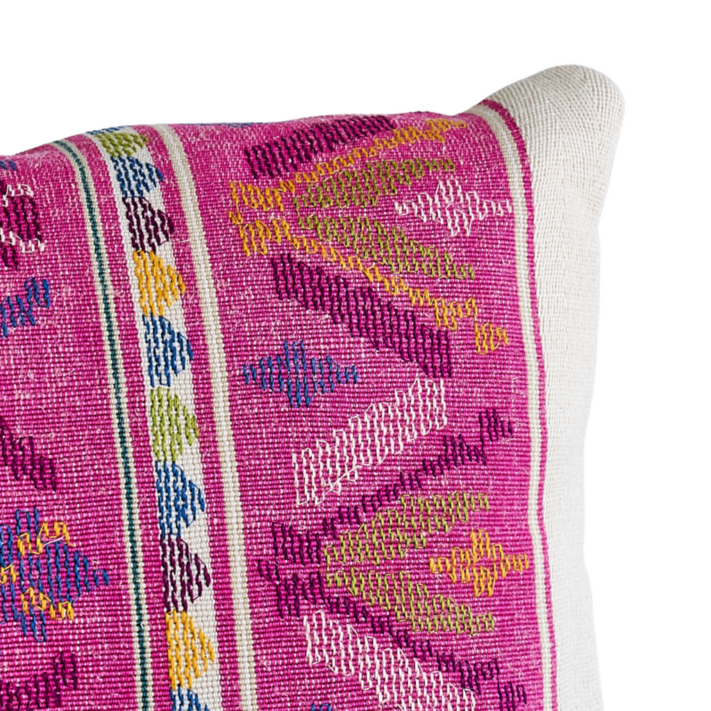 Magenta Striped Handwoven Tactile Throw Pillow - The Well Appointed House