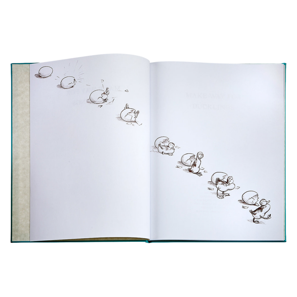 Personalize Make Way For Ducklings Teal Blue Italian Leather Book - The Well Appointed House