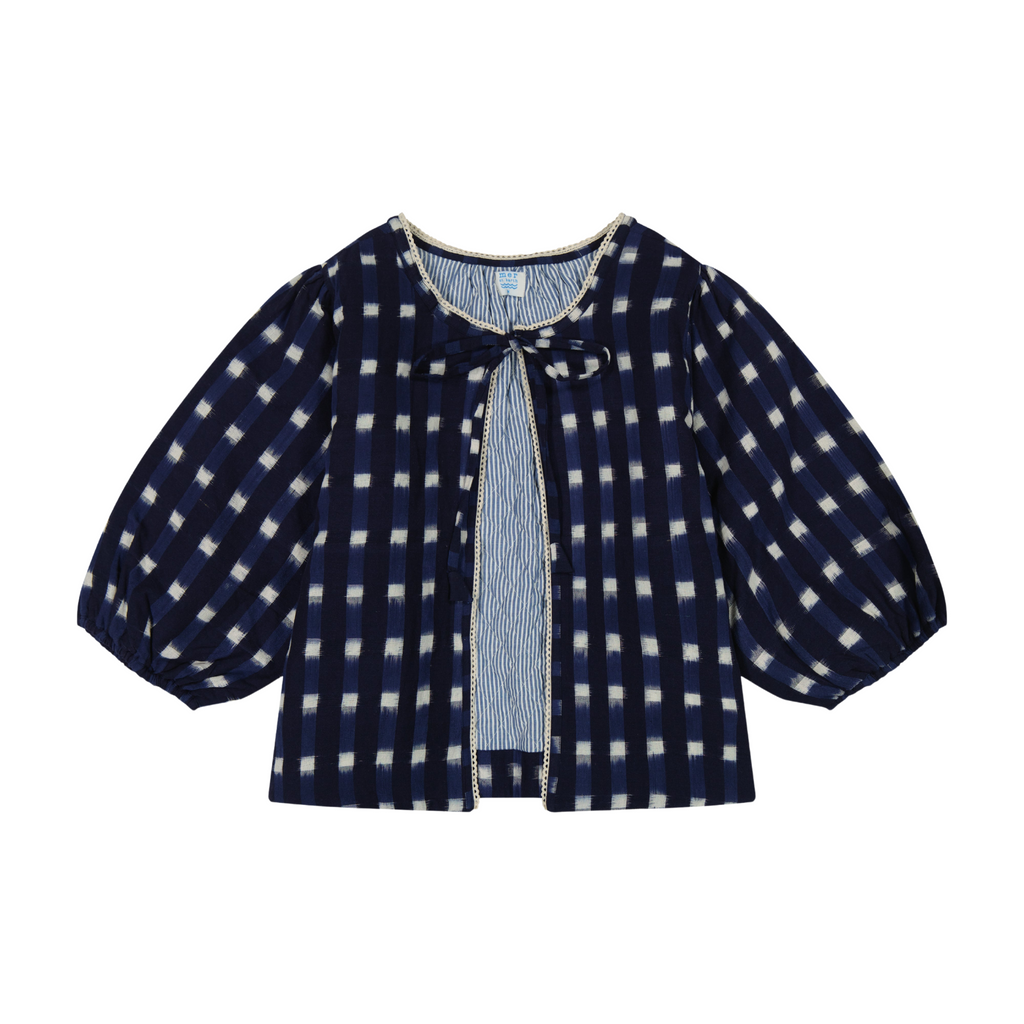 Marisol Boho Jacket in Midnight Navy Ikat - The Well Appointed House