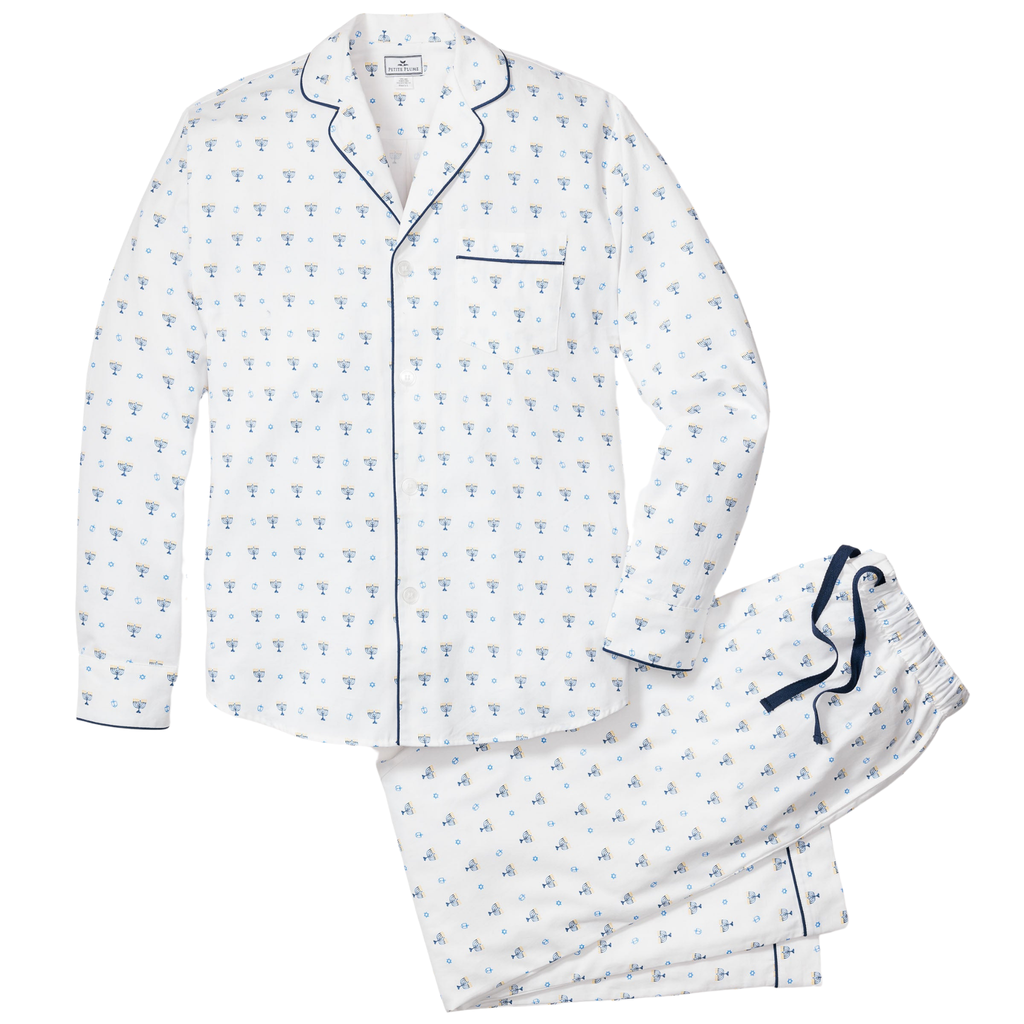 Men's Twill Pajama Set in Happy Hanukkah - The Well Appointed House