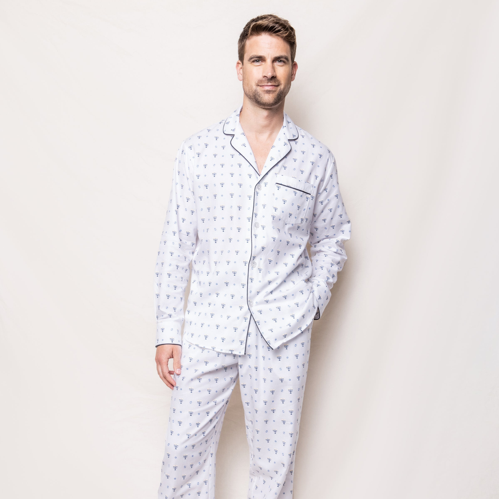 Men's Twill Pajama Set in Happy Hanukkah - The Well Appointed House