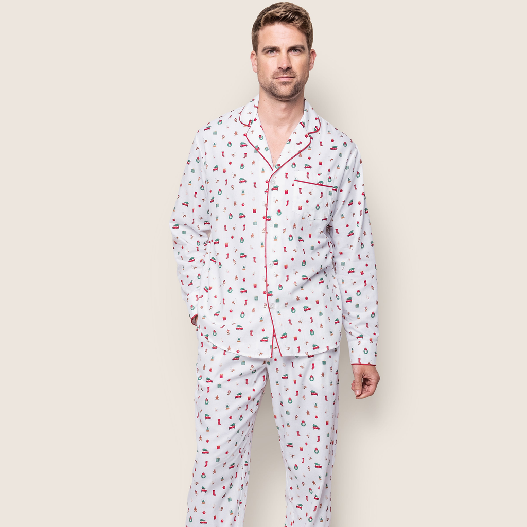 Men's Twill Pajama Set in Winter Nostalgia - The Well Appointed House