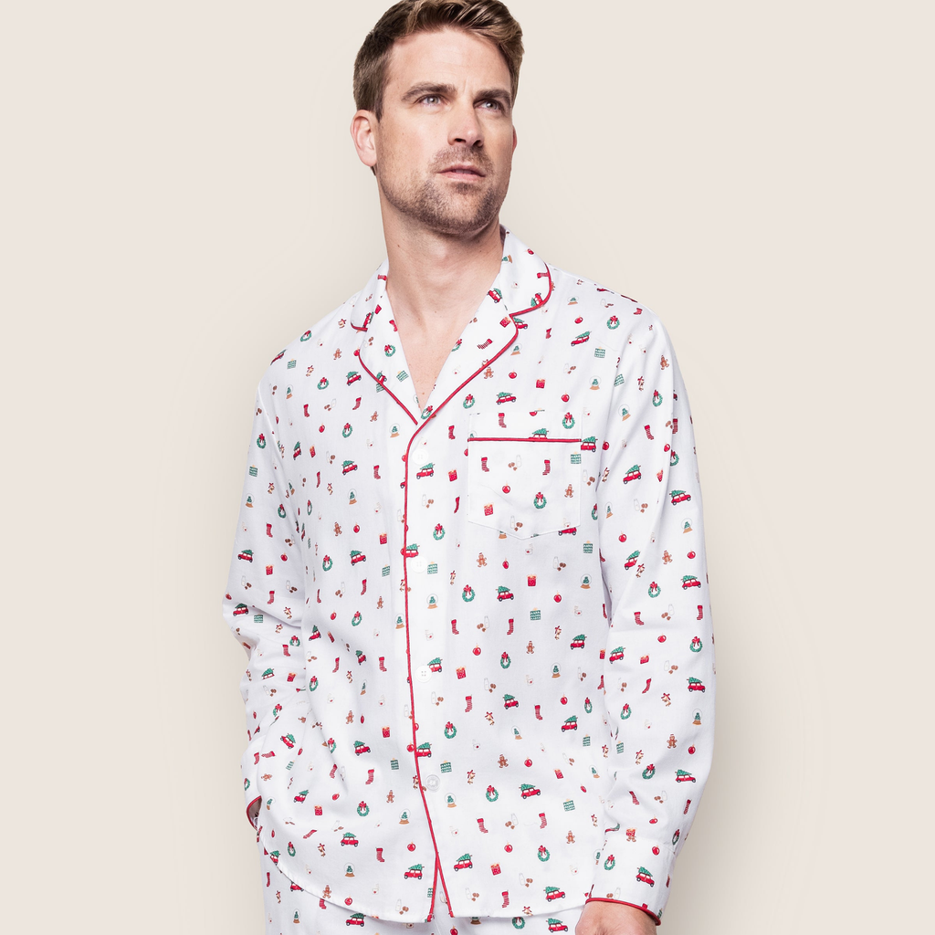 Men's Twill Pajama Set in Winter Nostalgia - The Well Appointed House