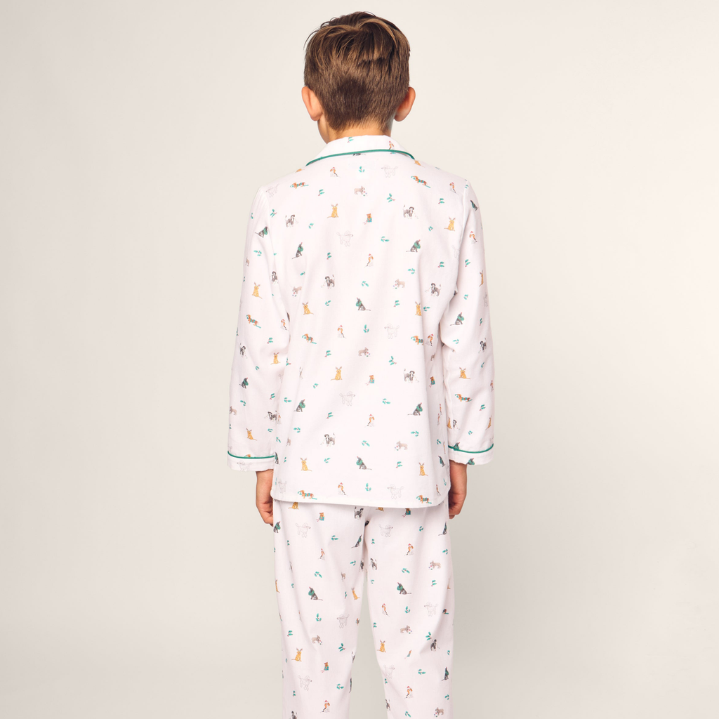 Kid's Twill Pajama Set in Jingle Paws - The Well Appointed House