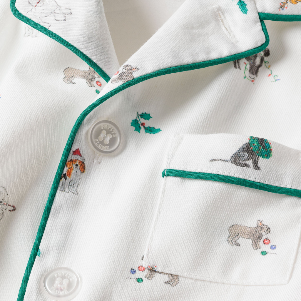 Kid's Twill Pajama Set in Jingle Paws - The Well Appointed House