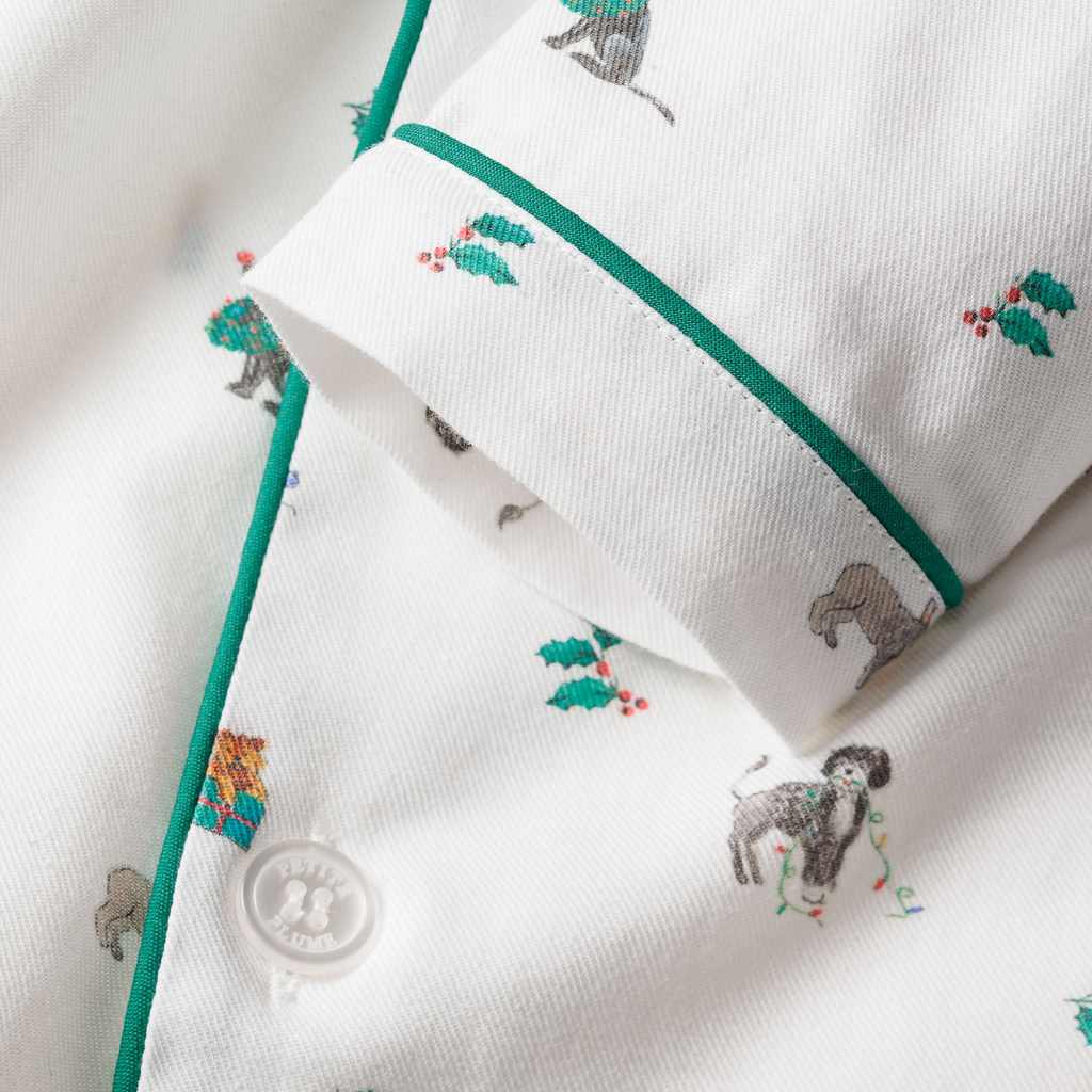 Kid's Twill Pajama Set in Jingle Paws - The Well Appointed House