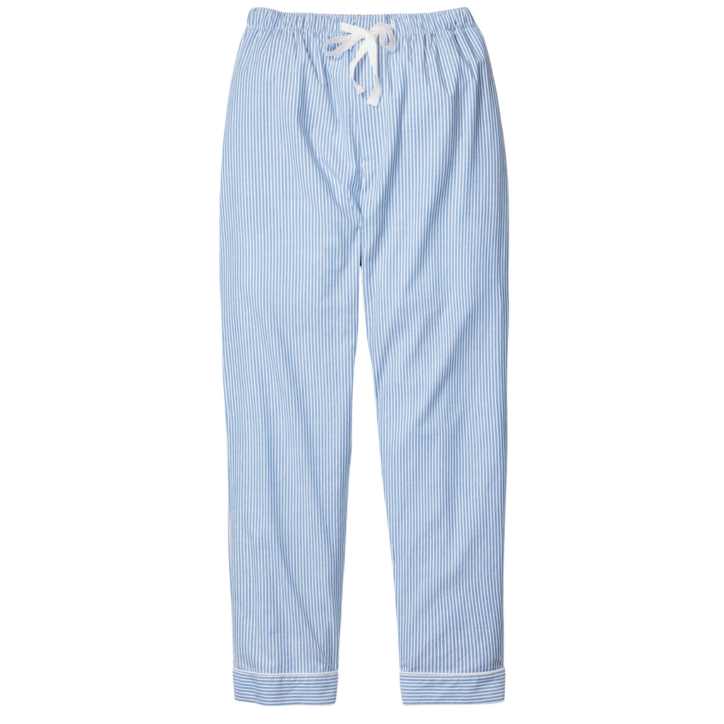 Men's Twill Pajama Pants in French Blue Seersucker - The Well Appointed House