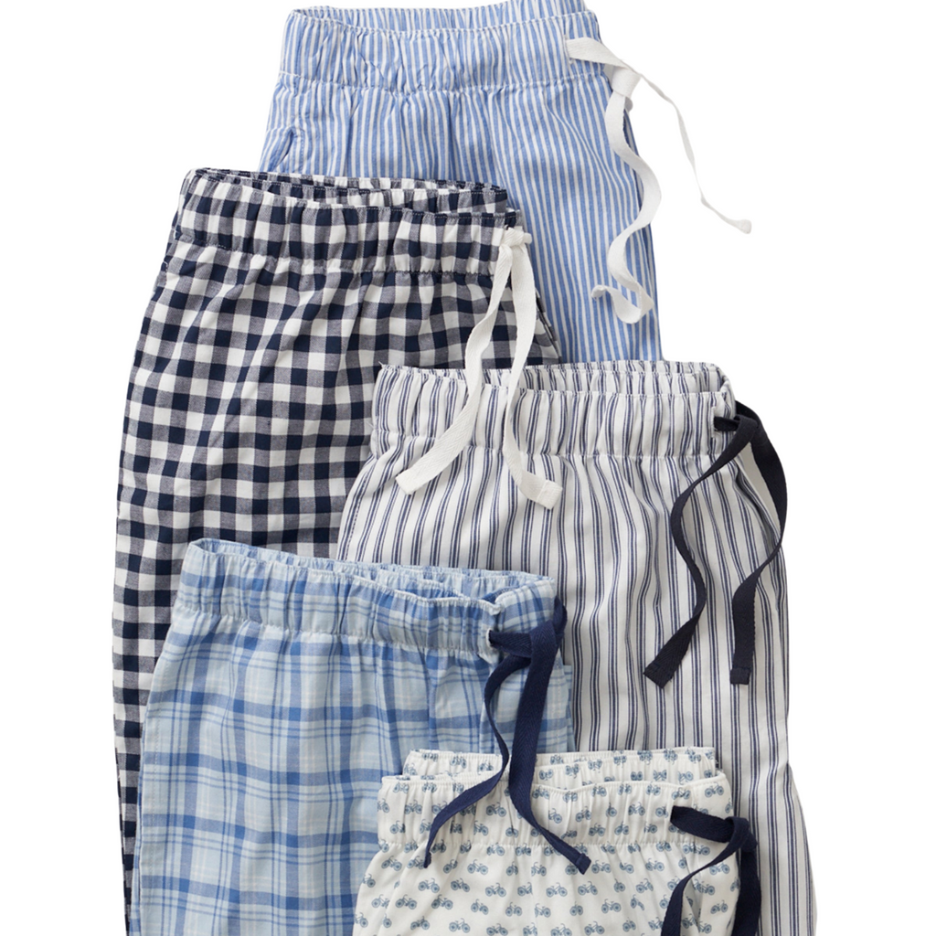 Men's Twill Pajama Pants in French Blue Seersucker - The Well Appointed House