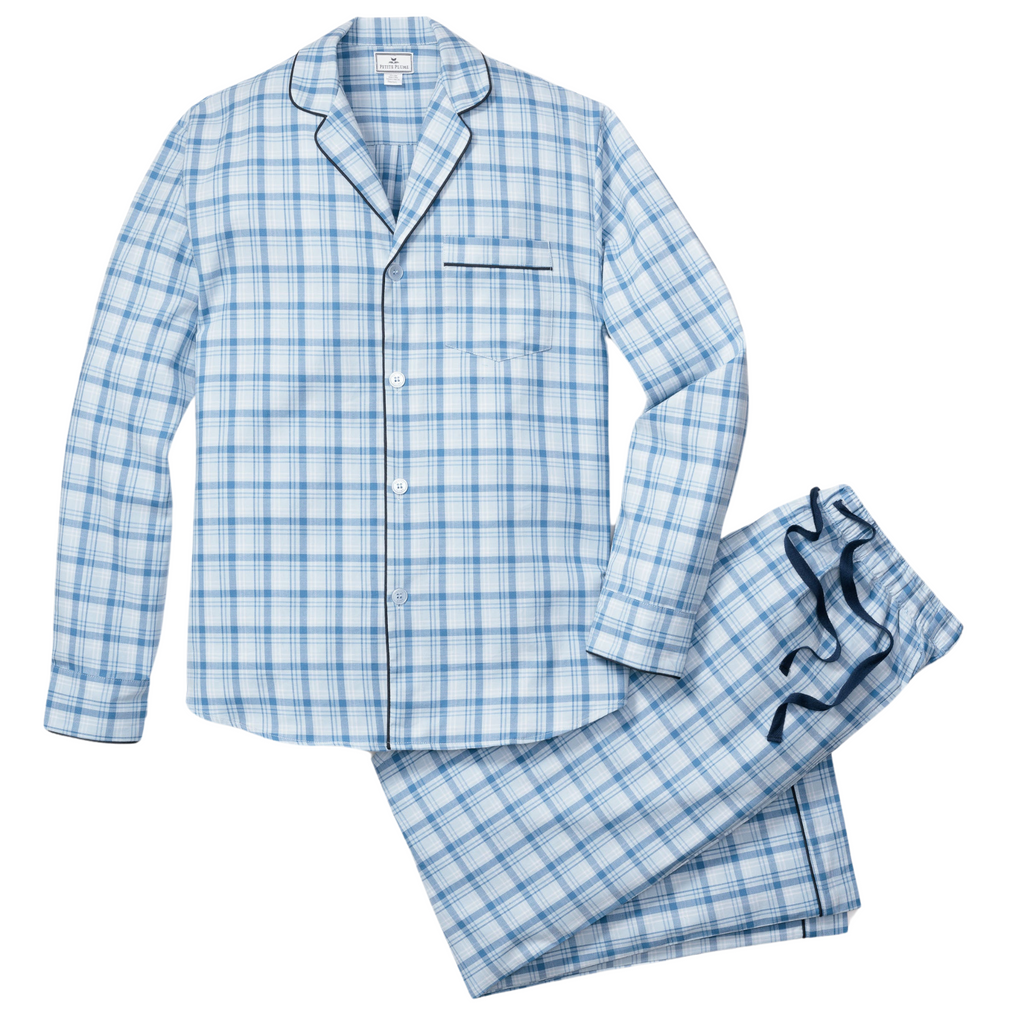 Men's Twill Pajama Set in Seafarer Tartan - The Well Appointed House