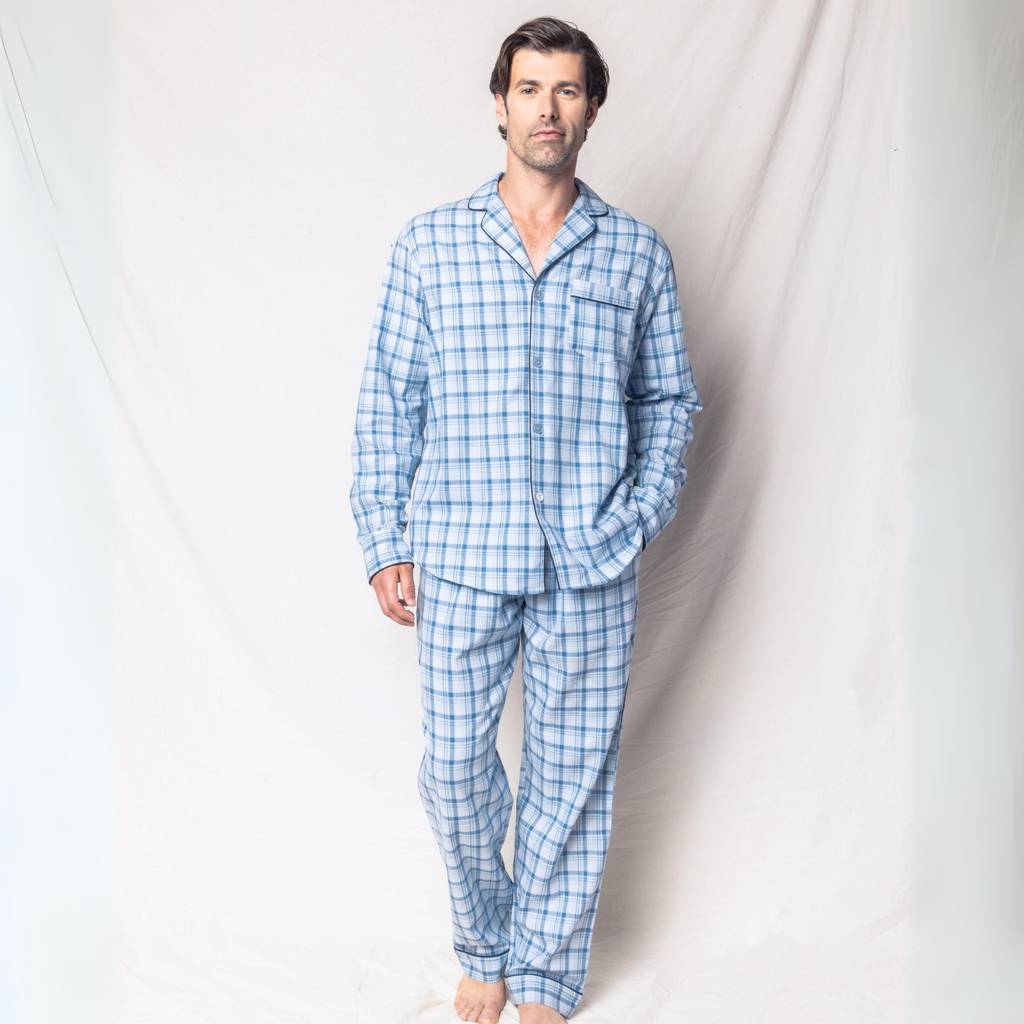Men's Twill Pajama Set in Seafarer Tartan - The Well Appointed House