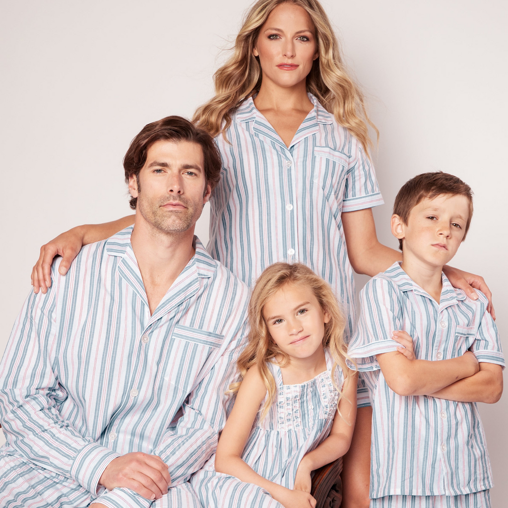 Men's Twill Pajama Set in Vintage French Stripes - The Well Appointed House
