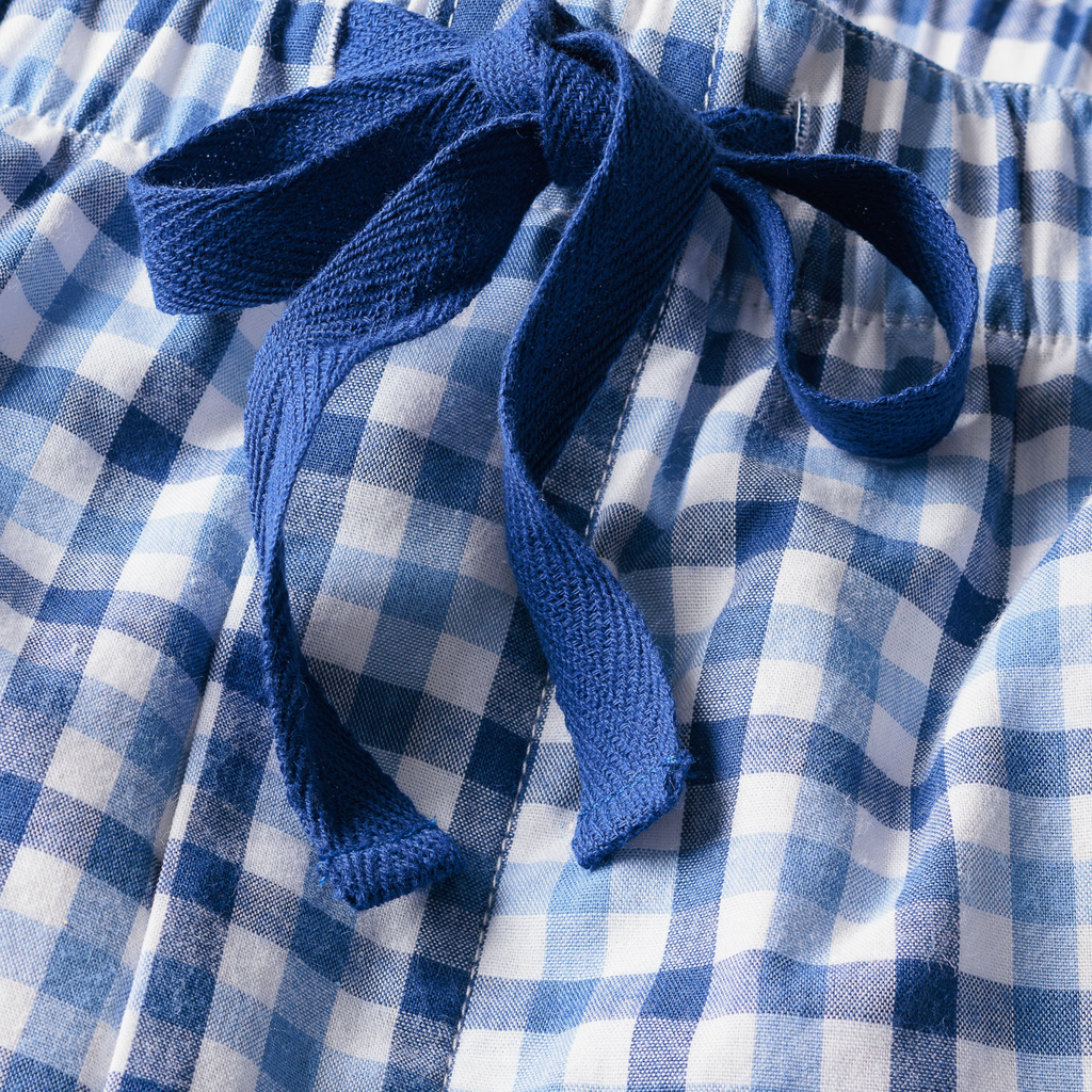 Men's Twill Pajama Short Set in Royal Blue Gingham - The Well Appointed House